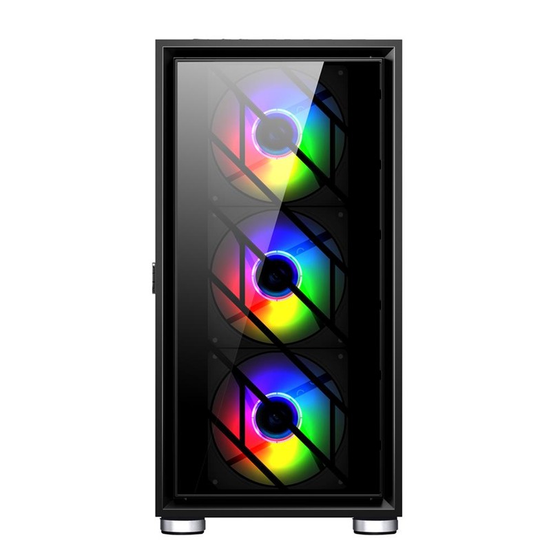 1ST PLAYER AR7-G SİYAH 750W 80+ SILVER ATX 3.1 ARGB 4X12CM FAN TEMPERLİ CAM USB 3.0 ATX KASA -15232