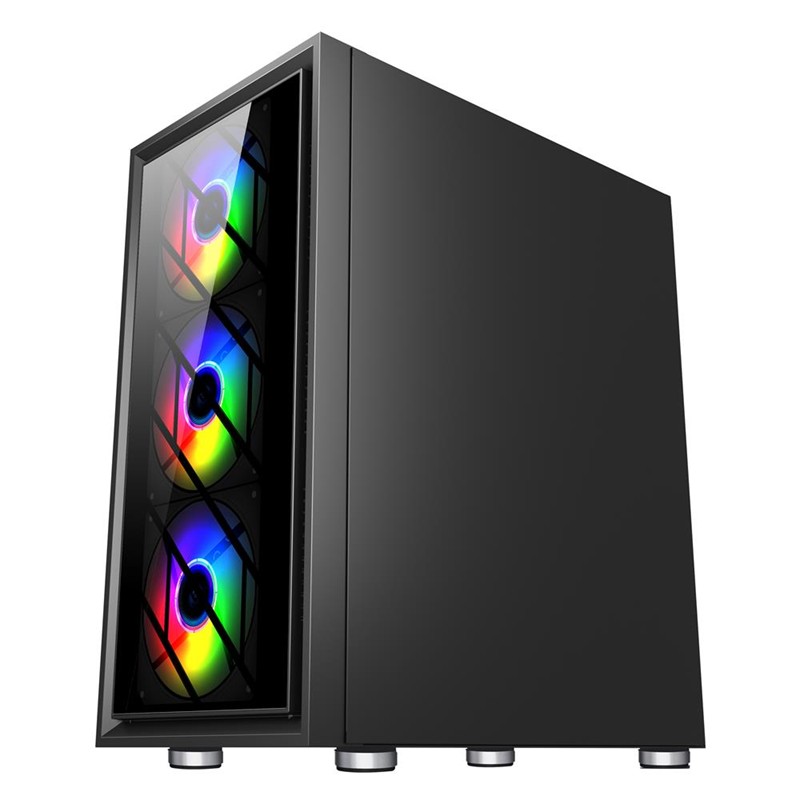 1ST PLAYER AR7-G SİYAH 750W 80+ SILVER ATX 3.1 ARGB 4X12CM FAN TEMPERLİ CAM USB 3.0 ATX KASA -15233