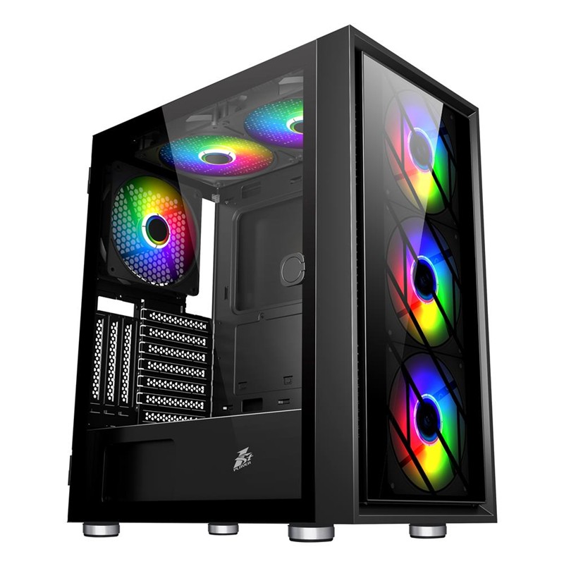 1ST PLAYER AR7-G SİYAH 750W 80+ SILVER ATX 3.1 ARGB 4X12CM FAN TEMPERLİ CAM USB 3.0 ATX KASA 