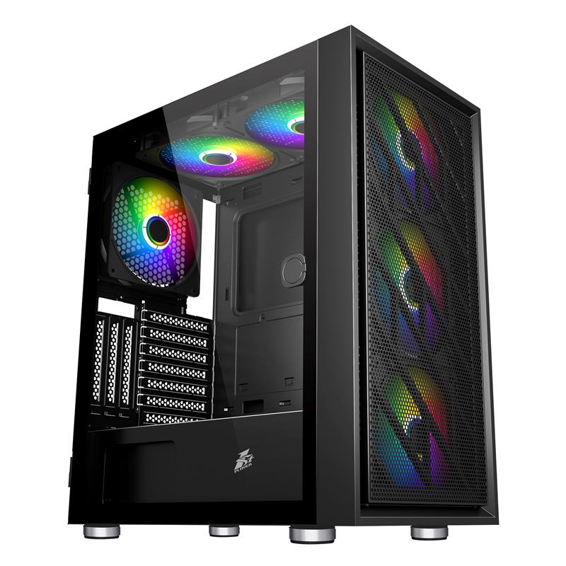 1ST PLAYER AR7 SİYAH 650W 80+ ARGB 4X12CM FAN TEMPERLİ CAM MESH USB 3.0 ATX KASA 