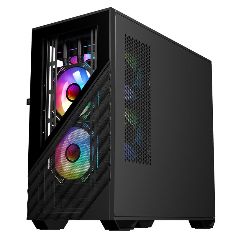 1ST PLAYER DK D7 SİYAH 750W 80+ 3X12CM ARGB FAN + 2X12CM ARGB REVERSE FAN TEMPERLİ CAM+METAL MESH US -6608