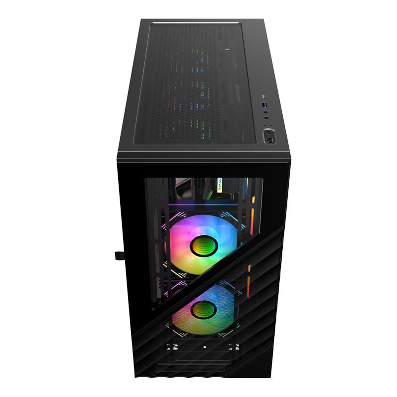 1ST PLAYER DK D7 SİYAH 750W 80+ 3X12CM ARGB FAN + 2X12CM ARGB REVERSE FAN TEMPERLİ CAM+METAL MESH US -6609