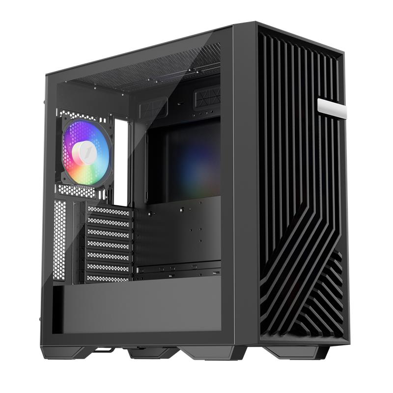 1ST PLAYER FD8 SİYAH 750W 80+ ARGB 6X12CM FAN TEMPERLİ CAM MESH USB 3.0 E-ATX KASA -13441