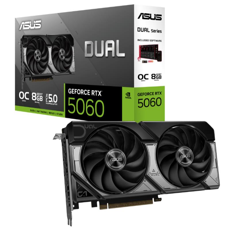 ASUS GEFORCE DUAL-RTX5060-O8G 8GB GDDR7 128BIT 1XHDMI 3XDP EKRAN KARTI 