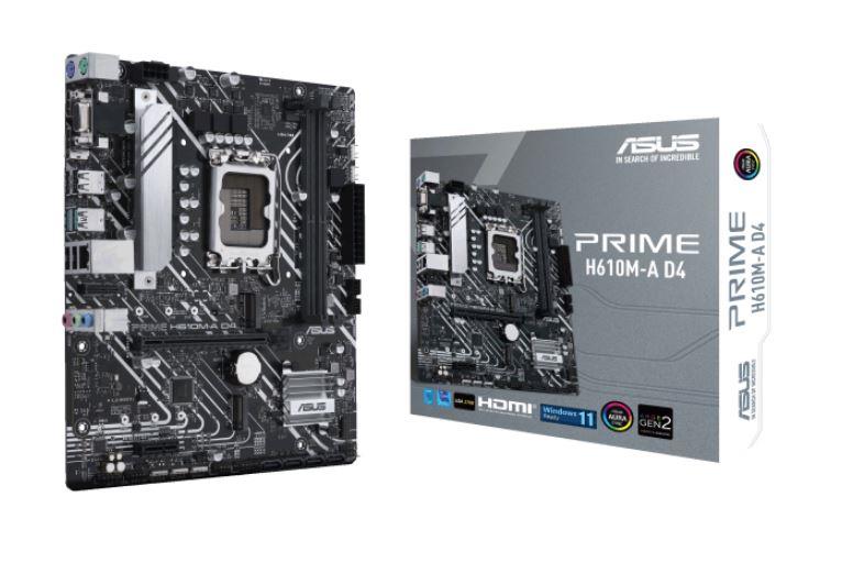 ASUS PRIME H610M-A D4 DDR4 3200MHZ 1XVGA 1XHDMI 1XDP 2XM.2 USB 3.2 MATX 1700P (12. / 13. VE 14. NESİL İŞLEMCİ UYUMLU) 