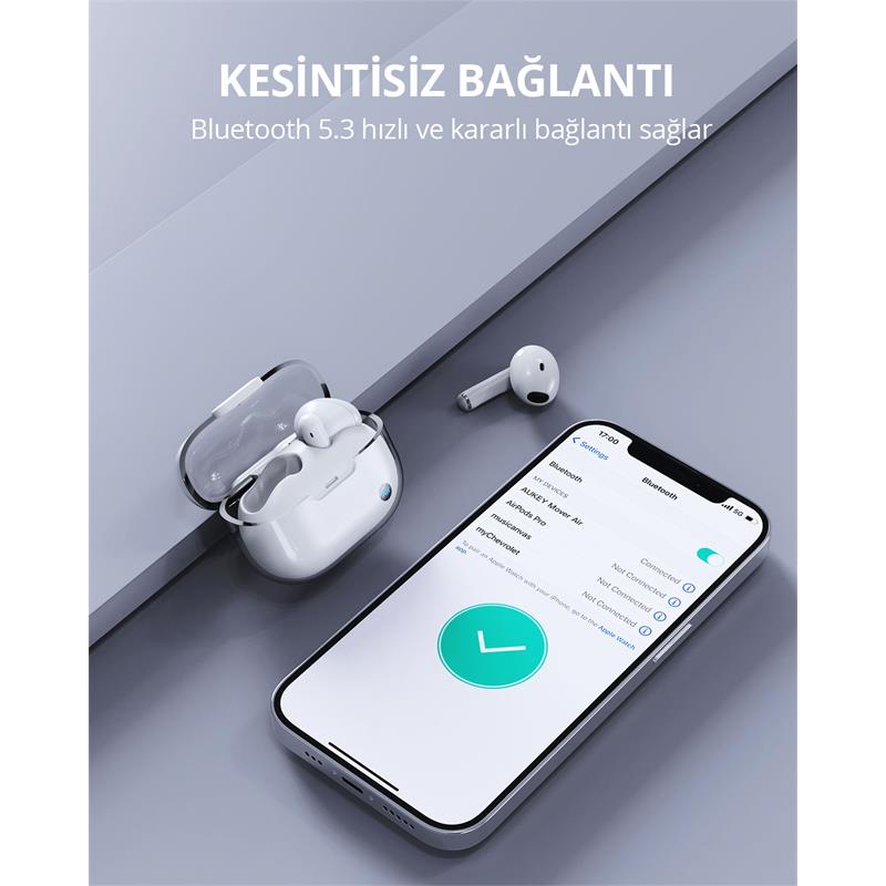AUKEY EP-M2-WH 13MM SÜRÜCÜLÜ BLUETOOTH 5.3 IPX4 KABLOSUZ KULAKLIK -13868
