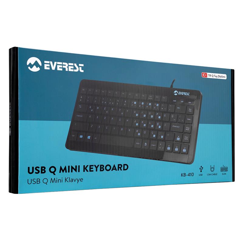 EVEREST KB-410 SİYAH USB Q MINI KLAVYE -6280