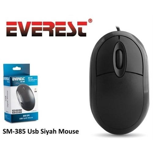 EVEREST SM-385 KABLOLU USB SİYAH 1200DPI OPTİK MOUSE -8385