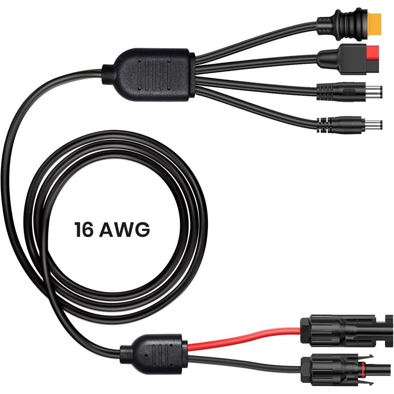 FLEXSOLAR 4 IN 1 CABLE GÜNEŞ ENERJİSİ İSTASYONU JENERATÖRÜ VE GÜNEŞ PANELİ İÇİN ANDERSON ADAPTÖR 