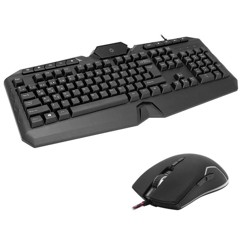FRISBY FK-4865QU USB Q TR MM SİYAH KABLOLU GAMING KLAVYE MOUSE SET -6753