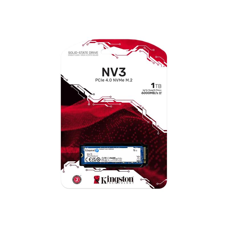 1 TB KINGSTON NV3 2280 GEN4 M.2 PCIE 4.0 NVME 6.000/4.000 SNV3S/1000G -3176995