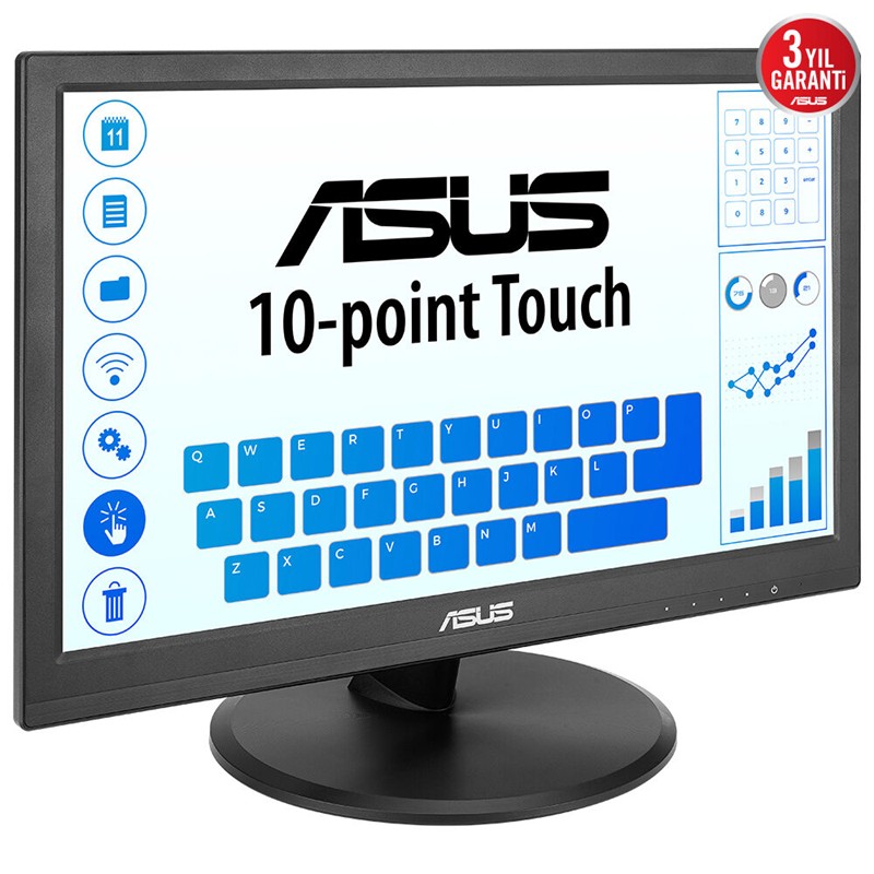 15.6 ASUS VT169HE IPS 5MS 60MHZ 1XVGA 1XHDMI FHD 1920X1080 DOKUNMATİK EKRAN FLICKER FREE ÇERÇEVESİZ VESA SİYAH -18786
