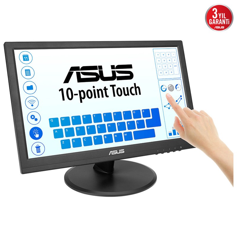 15.6 ASUS VT169HE IPS 5MS 60MHZ 1XVGA 1XHDMI FHD 1920X1080 DOKUNMATİK EKRAN FLICKER FREE ÇERÇEVESİZ VESA SİYAH -18787