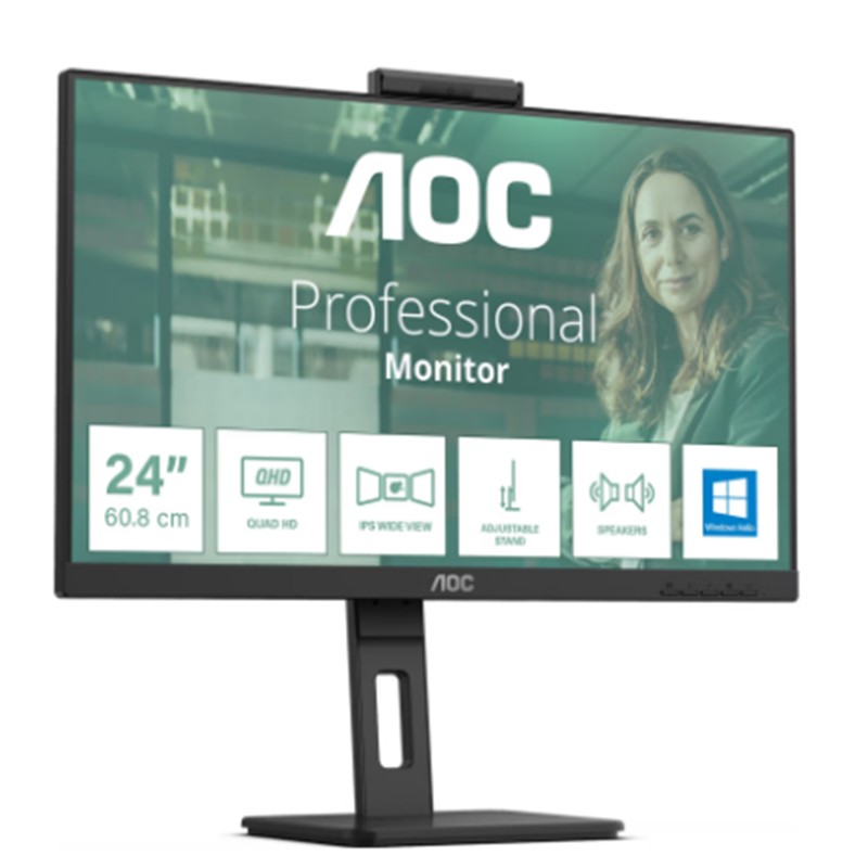23.8 AOC 24P3CW IPS 4MS 75MHZ 1XHDMI 1XDP USB TYPE-C RJ45 FHD 1920X1080 WEBCAM HOPARLÖR ÇERÇEVESİZ VESA SİYAH -18771