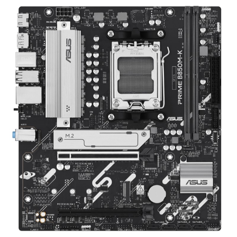 ASUS PRIME B850M-K DDR5 8400MHZ 1XHDMI 1XDP 2XM.2 USB2.0 MATX AM5(AMD AM5 9000/8000/7000 SERİLERİ İLE UYUMLU) -17997