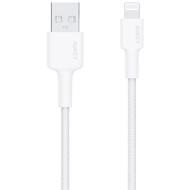 AUKEY CB-BAL7-WH NAYLON ÖRGÜLÜ USB-A LİGHTNİNG KABLOSU 0.9MT 