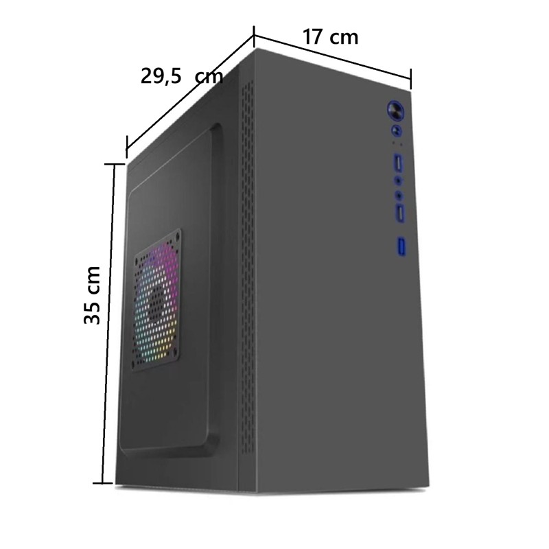 AZTECH AZTB02600 TITAN 600W SİYAH USB 2.0 MİCRO ATX KASA 