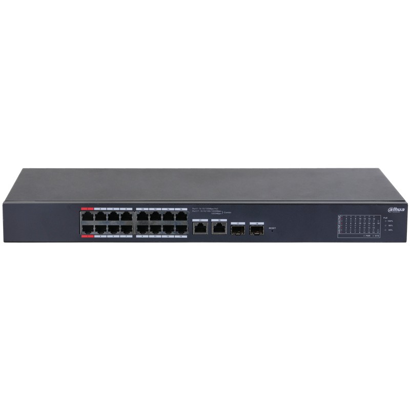 DAHUA CS4218-16ET-135 16 PORT 10/100 + 2XRJ45/1GB SFP COMBO CLOUD YÖNETİLEBİLİR RACKMOUNT 135W POE SWITCH -4254604