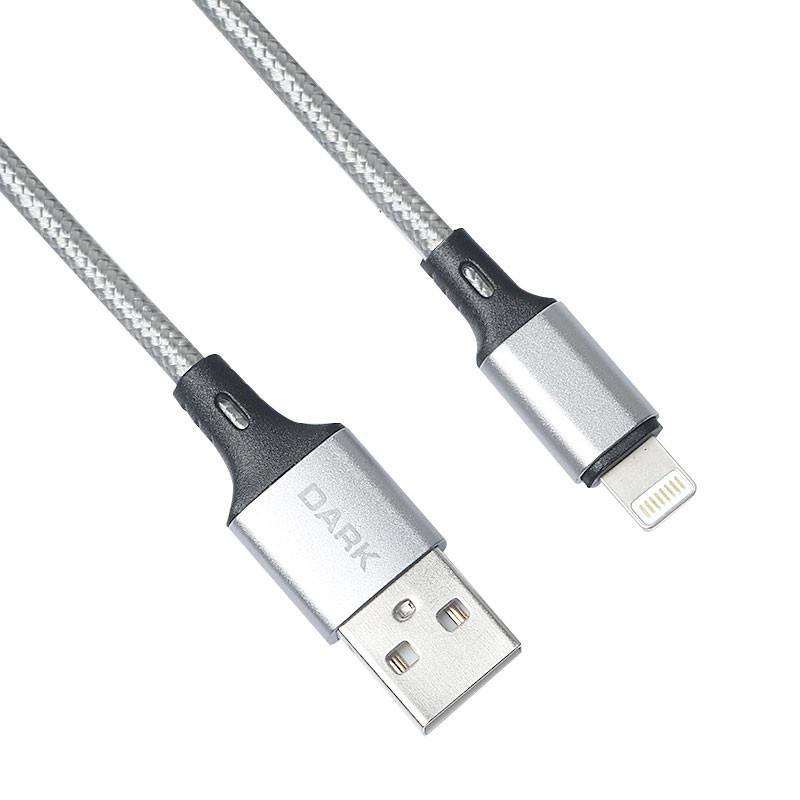 DARK DK-CB-LT100BR USB TO LİGHTNİNG 1MT ÖRGÜLÜ  QUİCK CHARGE  DESTEKLİ ŞARJ VE DATA KABLOSU 