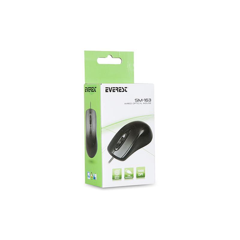 EVEREST SM-163 OPTİK KABLOLU SİYAH MOUSE -4262963