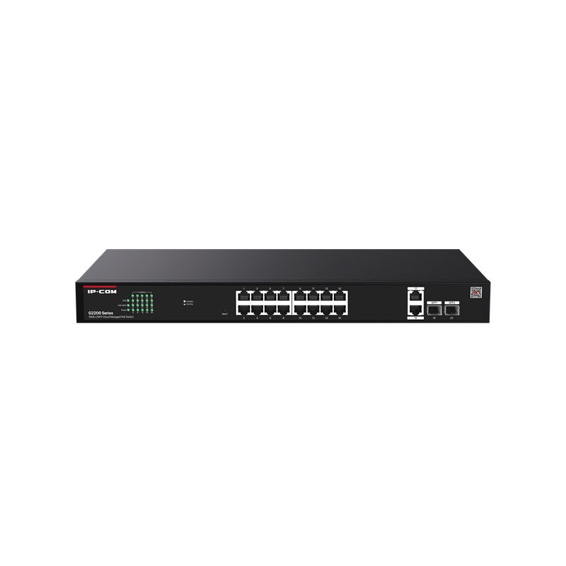 IP-COM G2220P-16-250W 16 PORT GIGABIT+2XRJ45/SFP UPLINK 250W POE CLOUD YÖNETİLEBİLİR RACKMOUNT SWITCH 