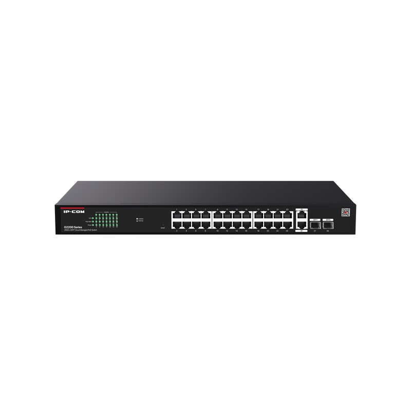 IP-COM G2228P-24-410W 24 PORT GIGABIT+2XRJ45/SFP UPLINK 370W POE CLOUD YÖNETİLEBİLİR RACKMOUNT SWITCH 