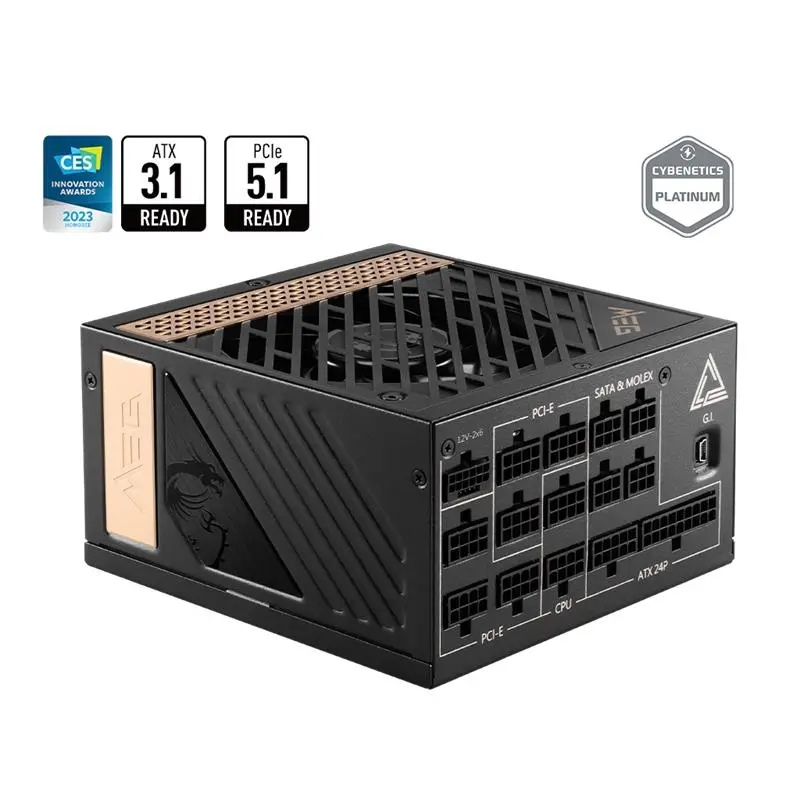 MSI MEG AI1300P PCIE5 1300W 80+ PLATINUM POWER SUPPLY 