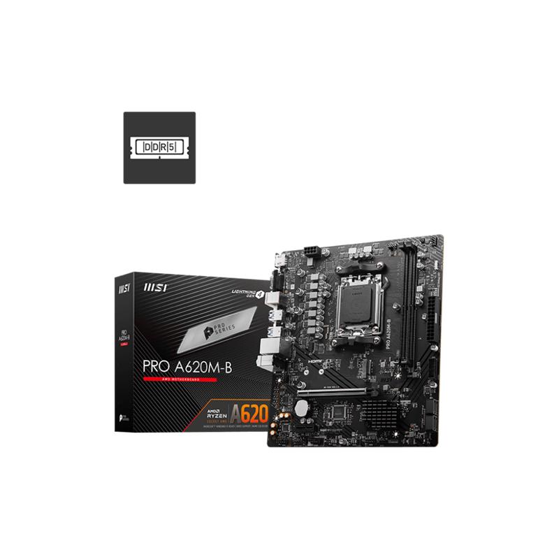 MSI PRO A620M-B DDR5 6800MT/S 1XVGA 1XHDMI 1XM.2 USB3.2 MATX AM5 (AMD 7000,8000 VE 9000 SERİ İŞLEMCİ UYUMLU) 
