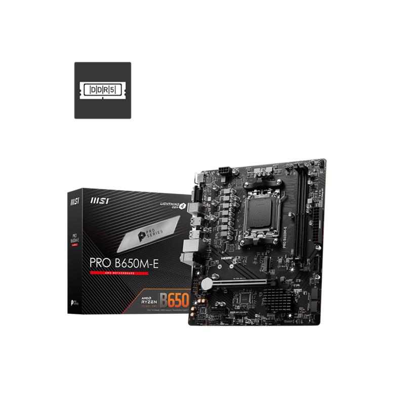 MSI PRO B650M-E DDR5 6800MHZ 1XVGA 1XHDMI 1XM.2 USB 3.2 MATX AM5 (AMD AM5 9000,8000,7000 SERİLİ İŞLEMCİ UYUMLU) 