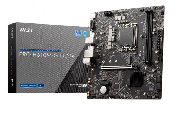MSI PRO H610M-G DDR4 3200MHZ 1XVGA 1XHDMI 1XDP 1XM.2 USB 3.2 MATX 1700P (12. / 13. VE 14. NESİL İŞLEMCİ UYUMLU) 