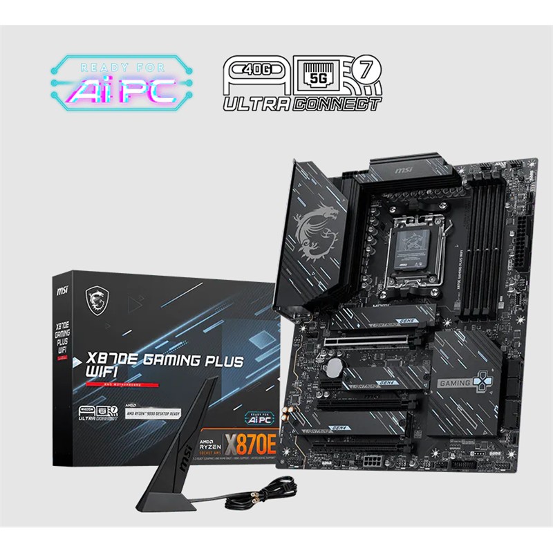 MSI X870E GAMING PLUS WIFI DDR5 8200MT/S 1XHDMI 3XM.2 USB AM5 ATX(AMD AM5 9000/8000/7000 SERİLERİ İLE UYUMLU) 