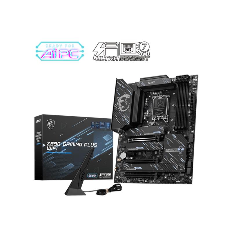 MSI Z890 GAMING PLUS WIFI DDR5 1XHDMI 1XDP 1XUSB TYPE-C 4XM.2 ATX 1851P (INTEL ULTRA PROCESSORS (SERIES 2)) 