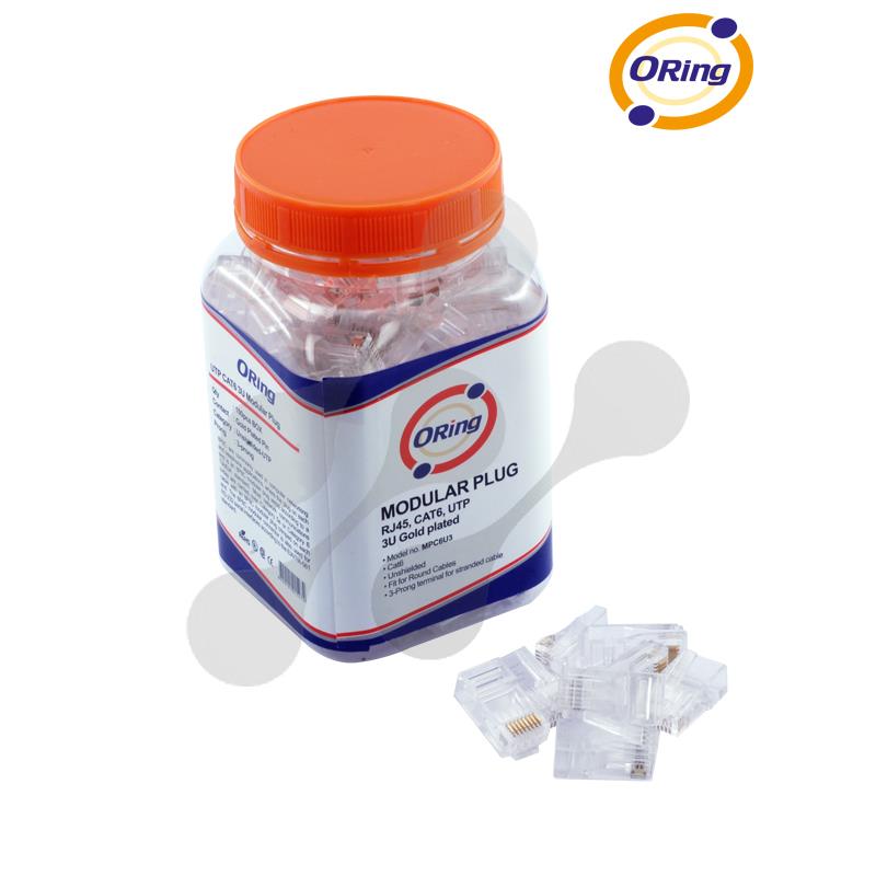 ORING MPC6U3 CAT6 PLUG U/UTP RJ45 ALTIN UÇ KONNEKTÖR 100 LÜ PAKET -3173451