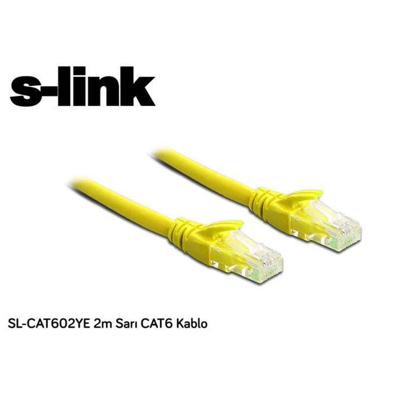 S-LINK SL-CAT602YE 2MT UTP CAT6 KABLO SARI 