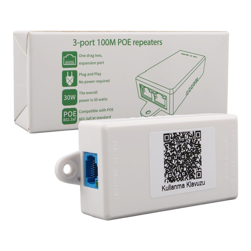 URANIUM POE-RP12P 1 PORT POE GİRİŞ BESLEME+ 2 PORT POE ÇIKIŞ 10/100 PLASTİK KASA POE REPEATER(REALTEK -3157793
