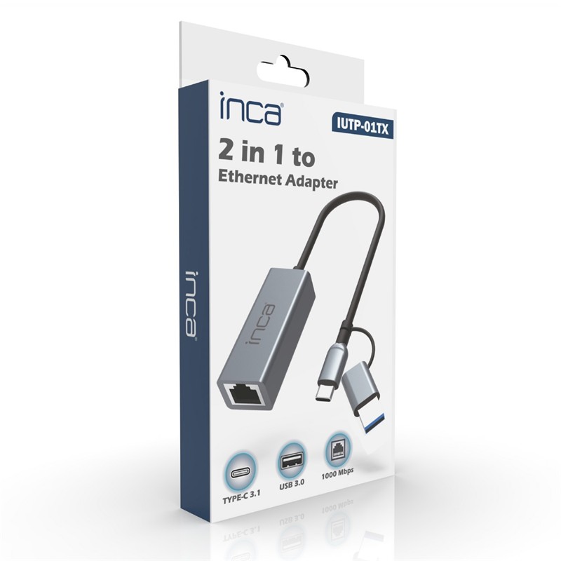INCA IUTP-01T USB 3.0 TYPE-C 3.1 ETHERNET RJ45 1000MBPS ALUMINYUM KASA -15330