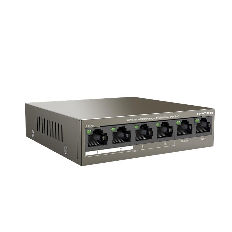 IP-COM F1106P-4-63W 4 PORT 10/100+2X10/100 UPLINK METAL KASA 58W POE SWITCH -15092
