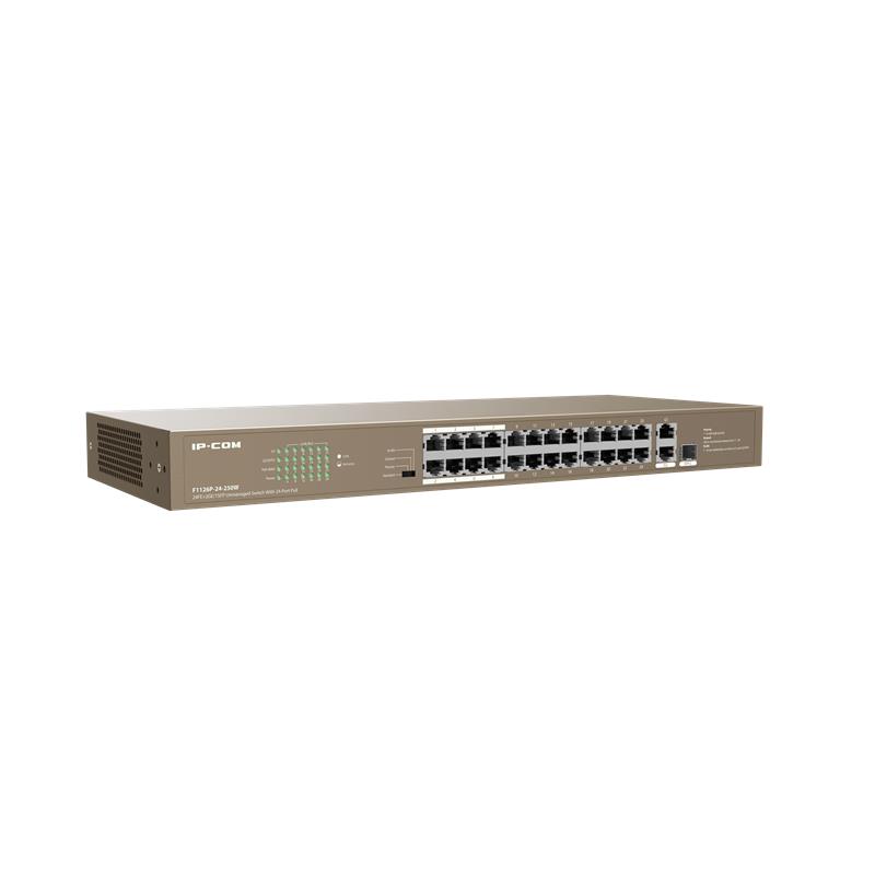 IP-COM F1126P-24-250W 24 PORT 10/100+ 2XRJ45/1X1GB SFP COMBO 250W POE RACMOUNT SWITCH -15085