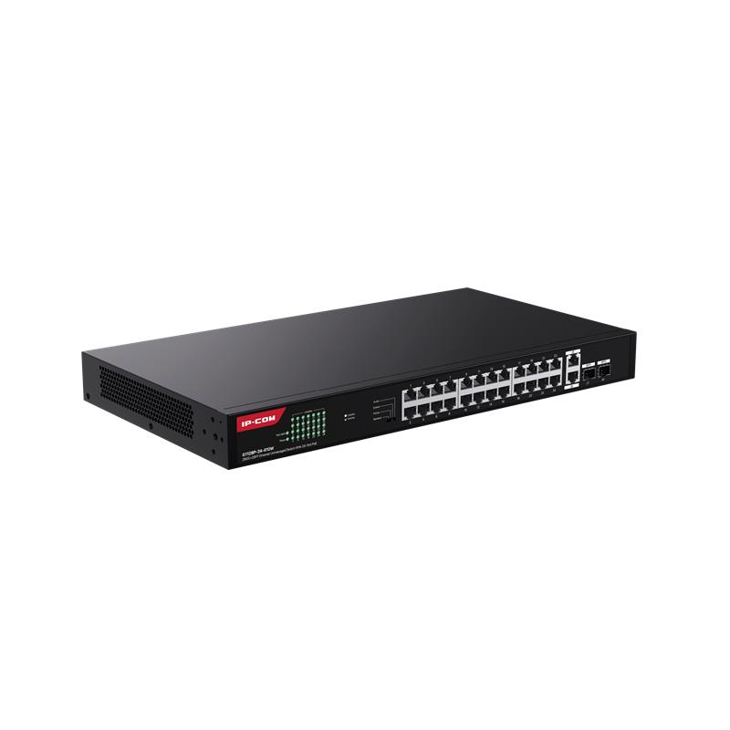 IP-COM G1128-24-410W 24 PORT GIGABIT +2XGB RJ45/SFP UPLINK 370W POE RACKMOUNT SWITCH -9459
