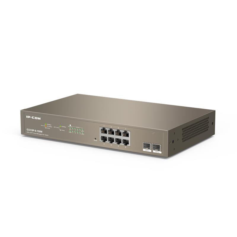 IP-COM G3310P-8-150W 8 PORT GIGABIT + 2X1GB SFP UPLINK L2/CLOUD YÖNETİLEBİLİR RACK 130W POE SWITCH -8608