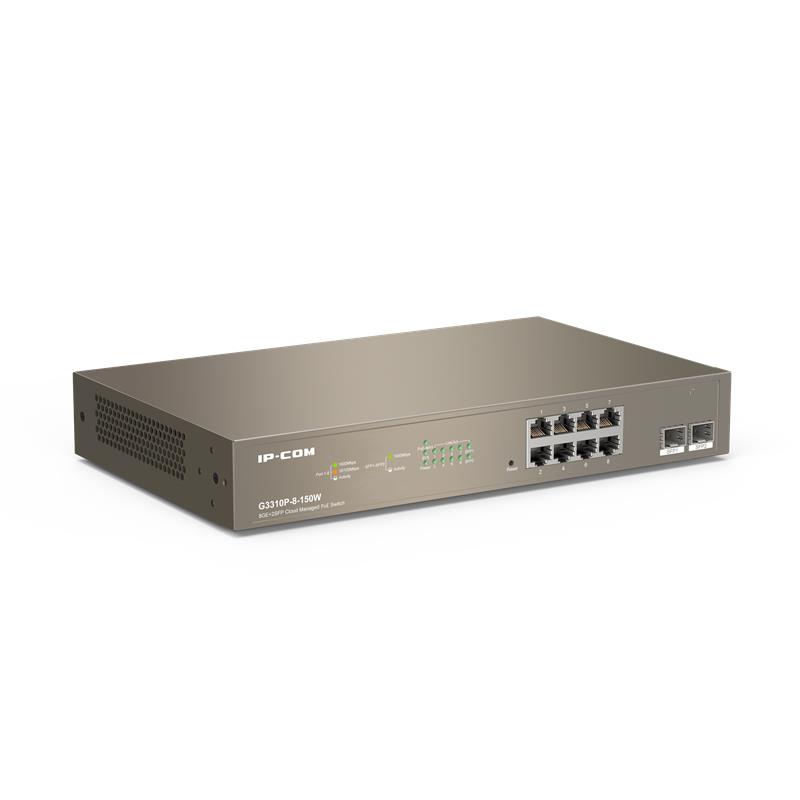 IP-COM G3310P-8-150W 8 PORT GIGABIT + 2X1GB SFP UPLINK L2/CLOUD YÖNETİLEBİLİR RACK 130W POE SWITCH -8609