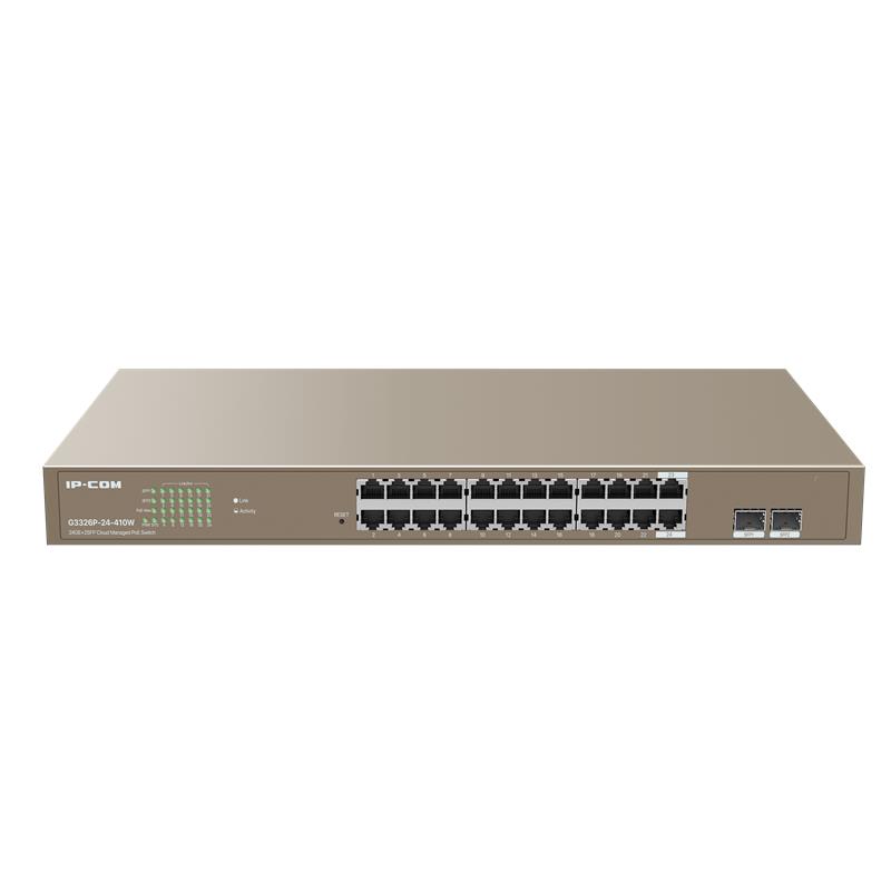 IP-COM G3326P-24-410W 24 PORT GIGABIT+ 2X1GB SFP (COMBO) UPLINK L2 YÖNETİLEBİLİR 370W POE SWITCH -7600