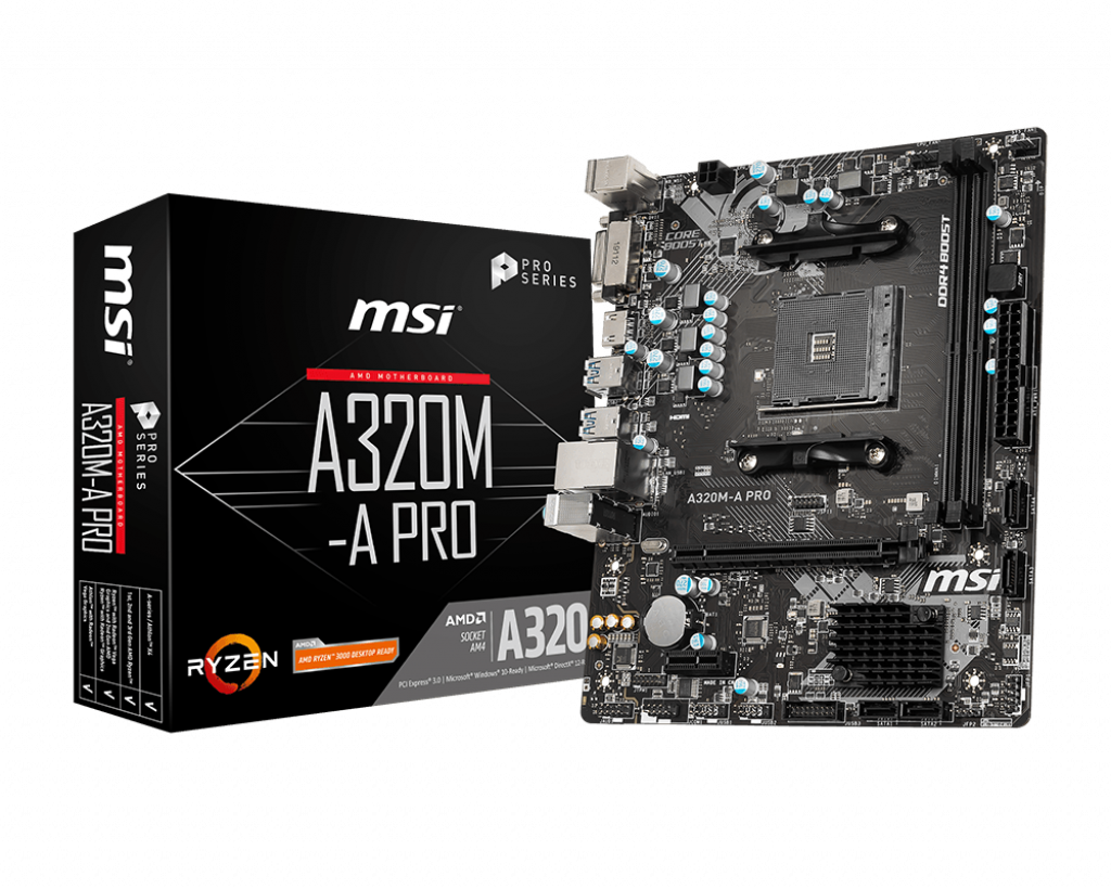 MSI A320M-A PRO DDR4 3200MHZ 1XHDMI 1XDVI USB 3.2 MATX AM4 