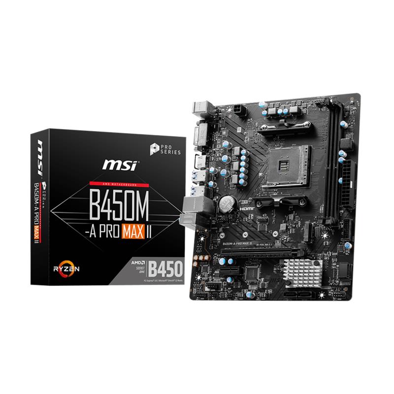 MSI B450M-A PRO MAX II DDR4 4133MHZ 1XHDMI 1XDVI 1XM.2 USB 3.2 MATX AM4 (AMD AM4 5000/4000 /3000 SERİSİ İLE UYUMLU) 