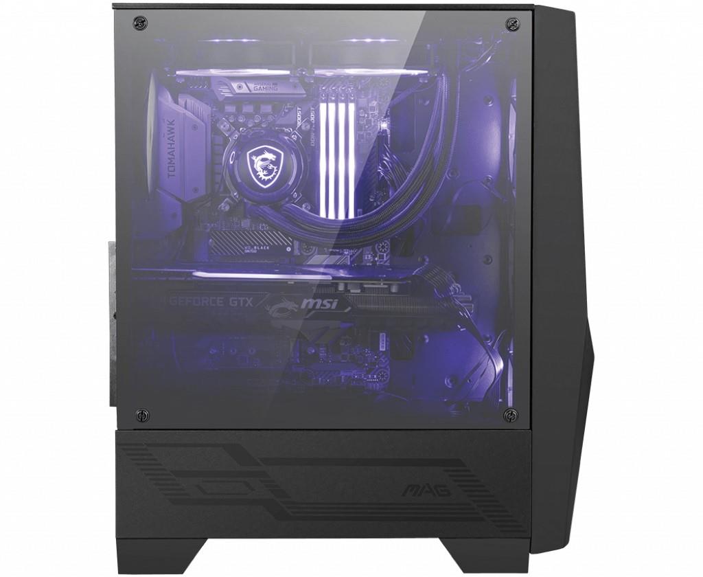MSI MAG FORGE 100M TEMPERLI CAM 2X120MM 1X120MM ARGB FAN PSU YOK GAMING SİYAH KASA -6471