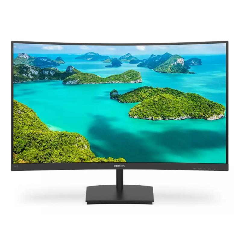 23.6 PHILIPS 241E1SCA/00 4MS 75MHZ 1XVGA 1XHDMI FHD 1920X1080 HOPARLÖR FREESYNC FLICKER-FREE CURVED VESA SİYAH 