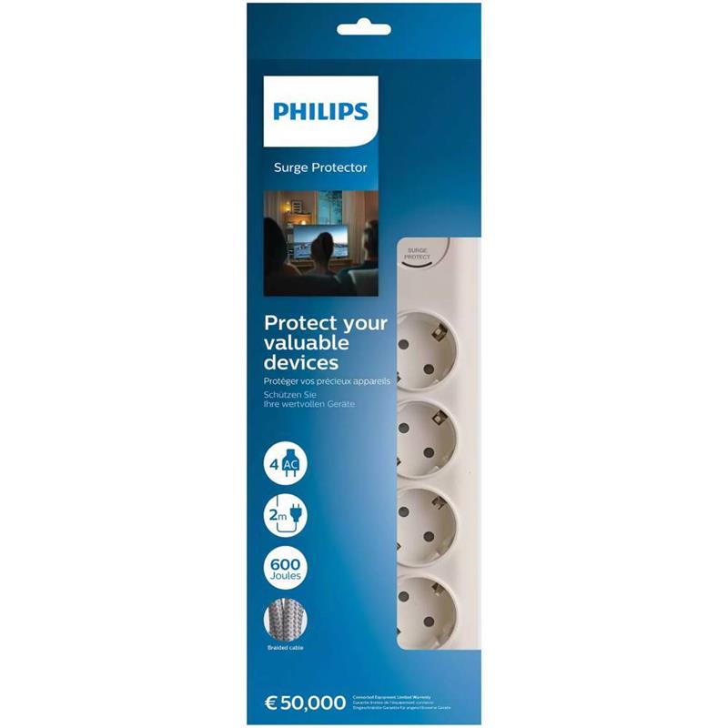 PHILIPS SPN7040WA/62 AKIM KORUMALI PRİZ 600J (2MT) 4 LÜ-10885