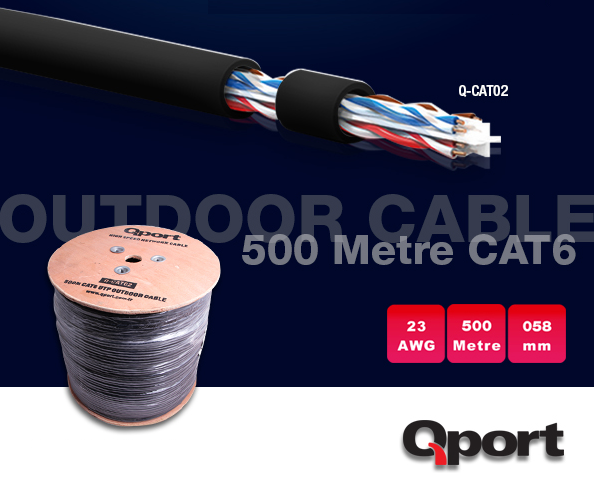 QPORT Q-CATO2 CAT6 23 AWG UTP 500M OUTDOOR KABLO -15288