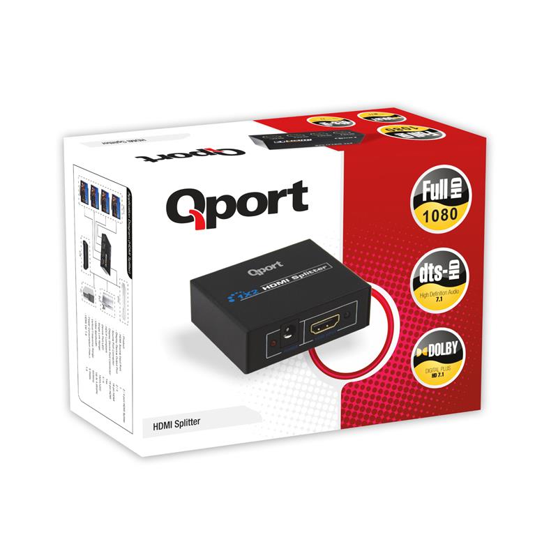 QPORT Q-SPL4 FULL HD 1 GİRİŞ 4ÇIKIŞLI HDMI SPLITTER (SİNYAL ÇOĞALTICI) -9146