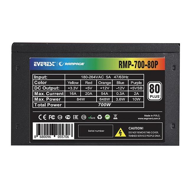 RAMPAGE RMP-700-80P 12 CM 80 PLUS POWER 700W -6421